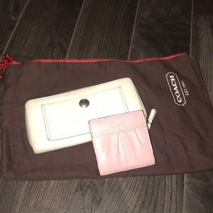Coach clutch and pink coach wallet - both pieces
